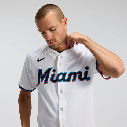Miami Marlins Nike Home Elite Jersey - White MLB Team Jersey Baseball Fan Apparel