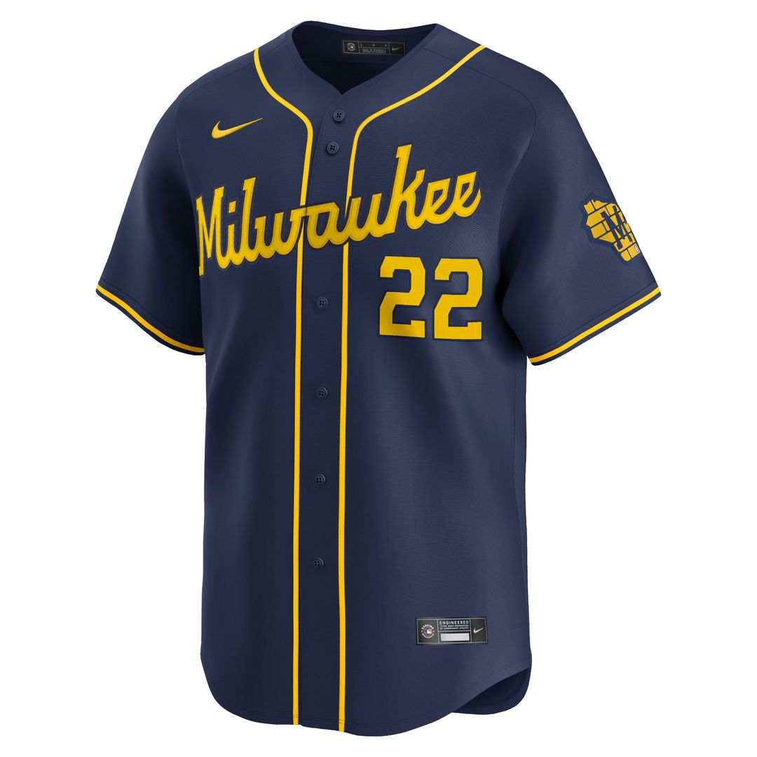 Milwaukee Brewers Christian Yelich Nike Alternate Limited Player Jersey - Navy MLB Team Jersey Baseball Fan Apparel