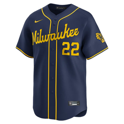 Milwaukee Brewers Christian Yelich Nike Alternate Limited Player Jersey - Navy MLB Team Jersey Baseball Fan Apparel