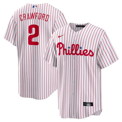 Philadelphia Phillies Justin Crawford Nike Home Replica Jersey - White MLB Team Jersey Baseball Fan Apparel