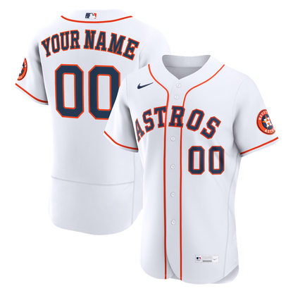 Houston Astros Nike Home Authentic Custom Jersey - White MLB Team Jersey Baseball Fan Apparel