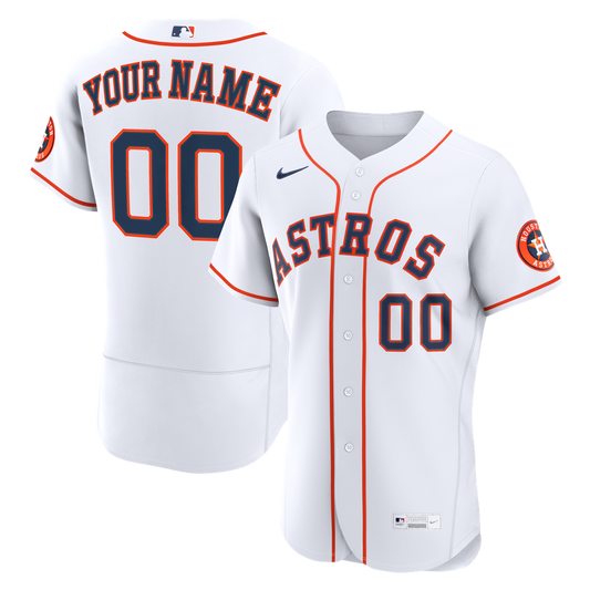 Houston Astros Nike Home Authentic Custom Jersey - White MLB Team Jersey Baseball Fan Apparel
