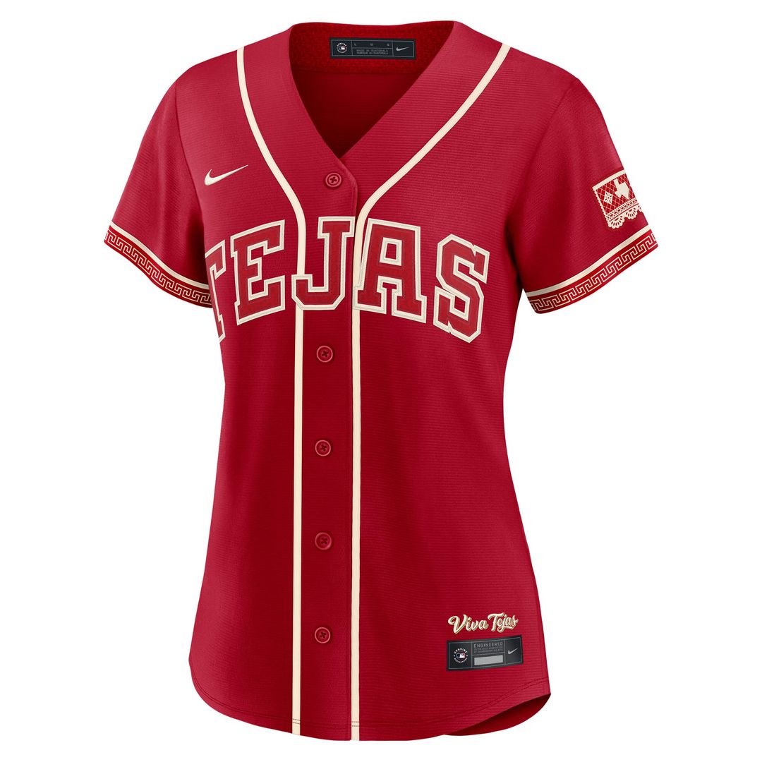 Texas Rangers Jacob deGrom Nike Women's 2026 City Connect Stadium Jersey - Red MLB Team Jersey Baseball Fan Apparel