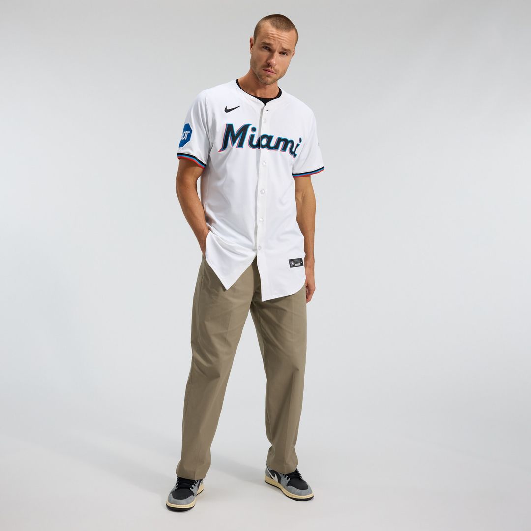 Miami Marlins Nike Home Elite Jersey - White MLB Team Jersey Baseball Fan Apparel