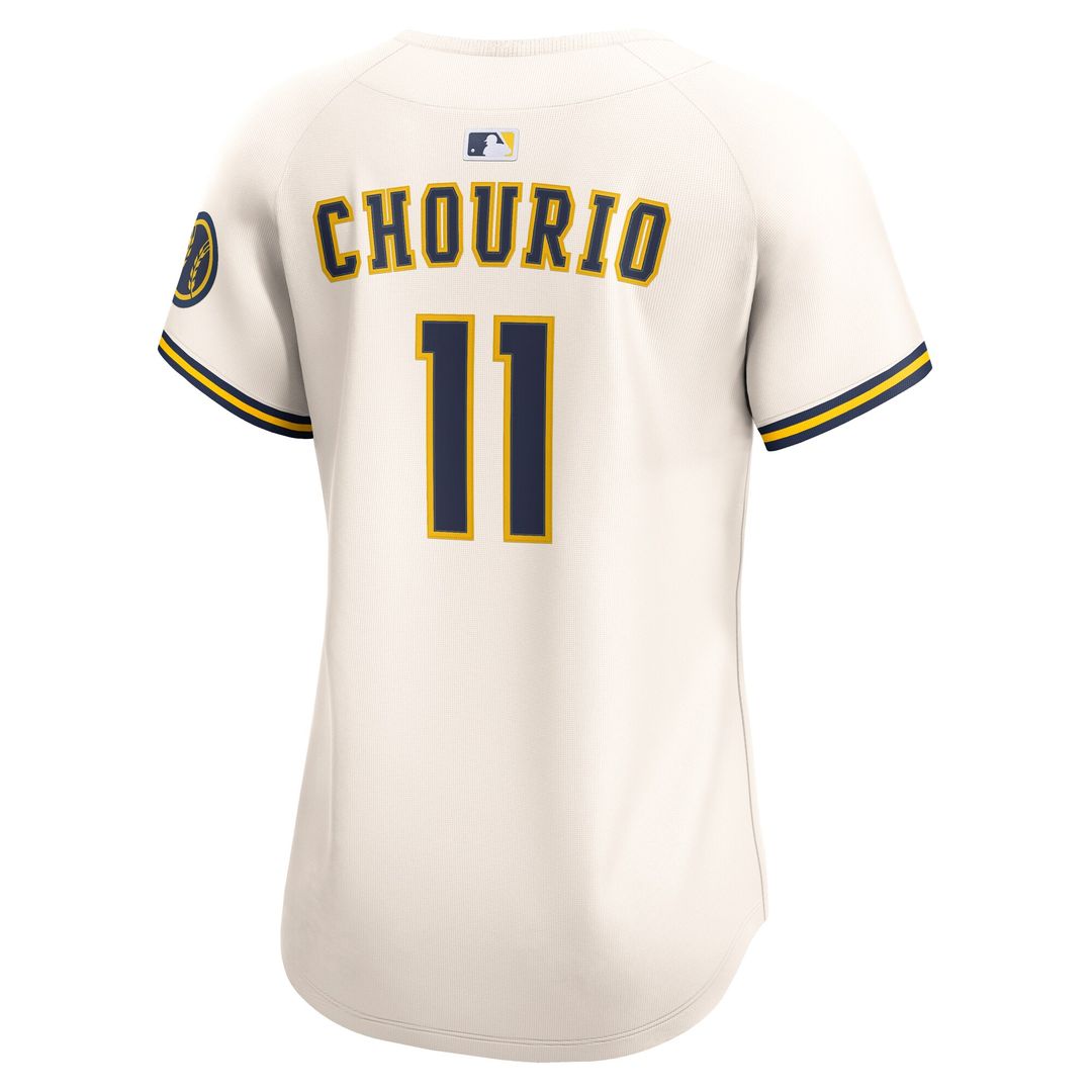 Milwaukee Brewers Jackson Chourio Nike Women's Home Limited Player Jersey - Cream MLB Team Jersey Baseball Fan Apparel
