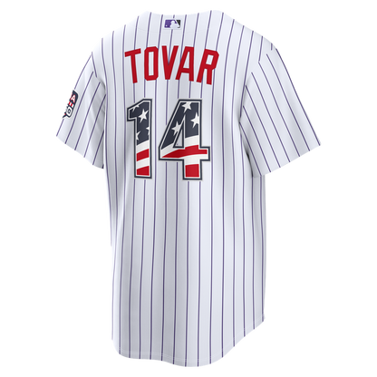 Colorado Rockies Ezequiel Tovar Nike USA 250 Fourth of July Home Stadium Jersey - White MLB Team Jersey Baseball Fan Apparel