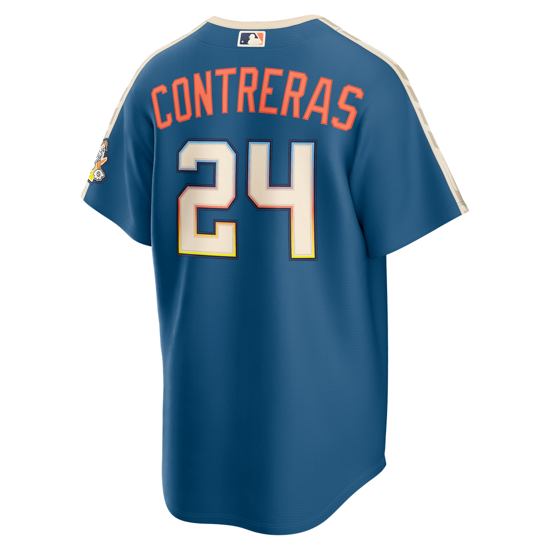 Milwaukee Brewers William Contreras Nike 2026 City Connect Stadium Jersey - Mineral Blue MLB Team Jersey Baseball Fan Apparel