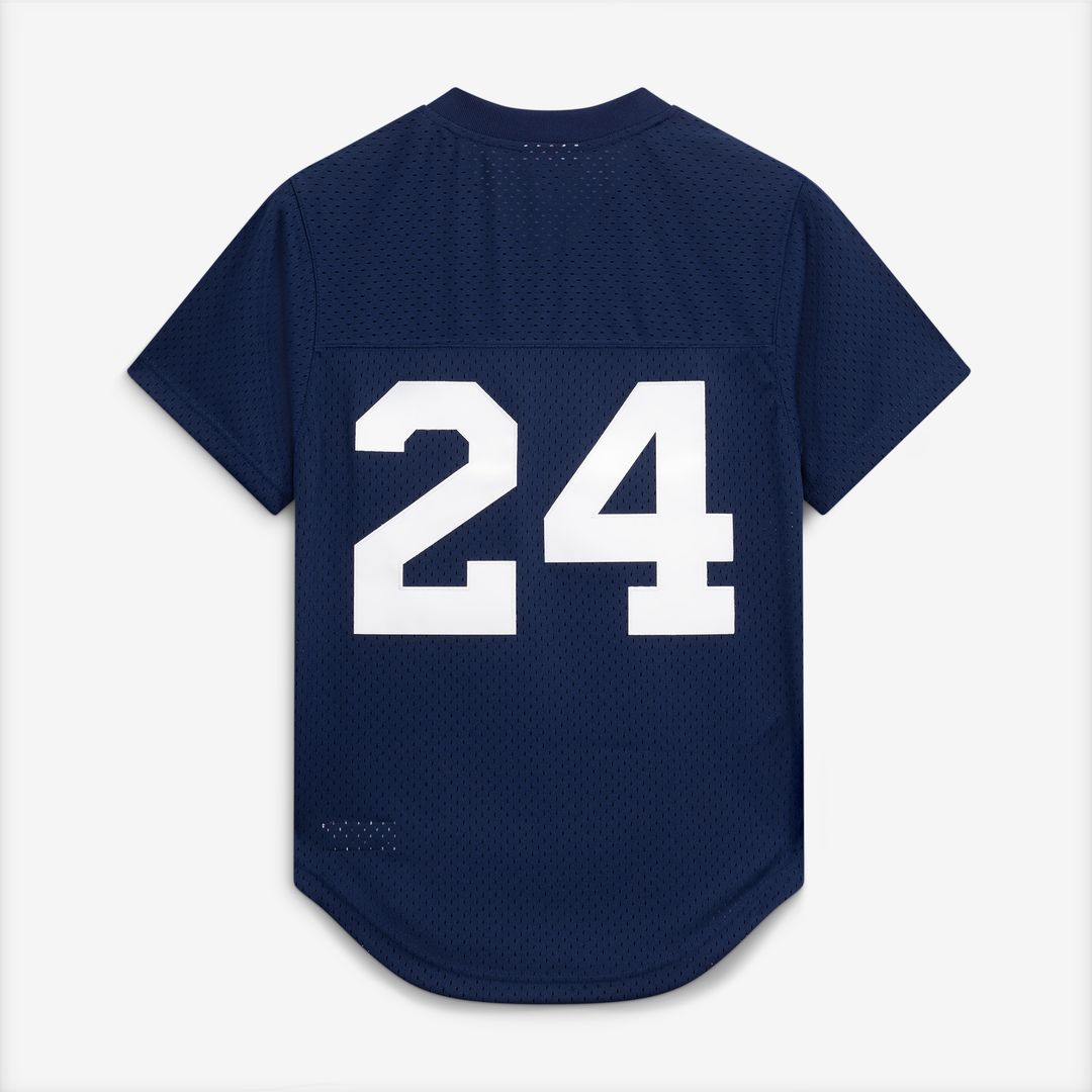 New York Yankees Rickey Henderson Mitchell & Ness Cooperstown Mesh Batting Practice Button - Up Jersey - Navy MLB Team Jersey Baseball Fan Apparel