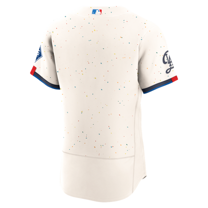 Los Angeles Dodgers Nike City Connect Authentic Sponsor Patch Jersey - Cream MLB Team Jersey Baseball Fan Apparel