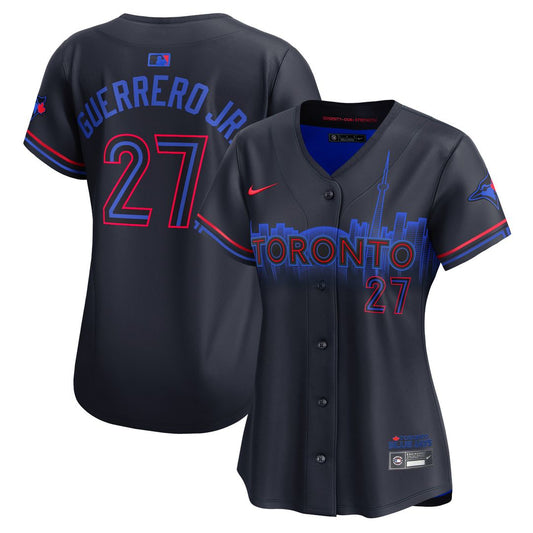 Toronto Blue Jays Vladimir Guerrero Jr. Nike Women's 2024 City Connect Limited Player Jersey - Navy MLB Team Jersey Baseball Fan Apparel