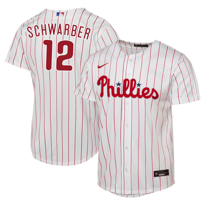 Philadelphia Phillies Kyle Schwarber Nike Youth Home Replica Jersey - White MLB Team Jersey Baseball Fan Apparel