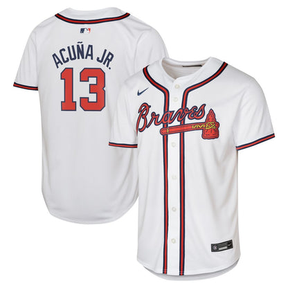 Atlanta Braves Ronald Acuña Jr. Nike Youth Home Limited Player Jersey - White MLB Team Jersey Baseball Fan Apparel