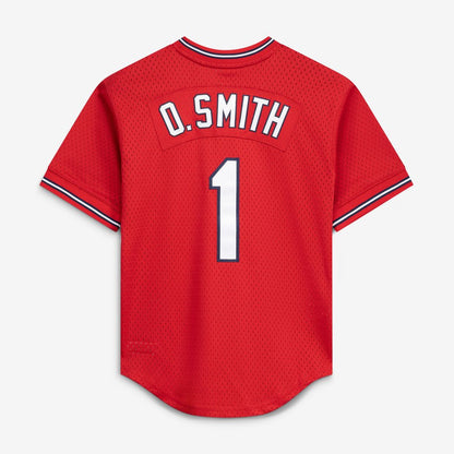 St. Louis Cardinals Ozzie Smith Mitchell & Ness Authentic Batting Practice Jersey - Scarlet MLB Team Jersey Baseball Fan Apparel