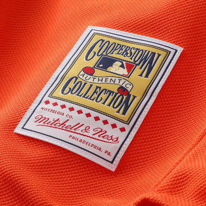 New York Mets Mike Piazza Mitchell & Ness Cooperstown Mesh Batting Practice Button - Up Jersey - Orange MLB Team Jersey Baseball Fan Apparel