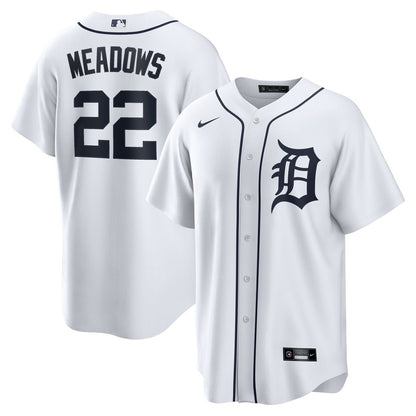 Detroit Tigers Parker Meadows Nike Home Replica Jersey - White MLB Team Jersey Baseball Fan Apparel