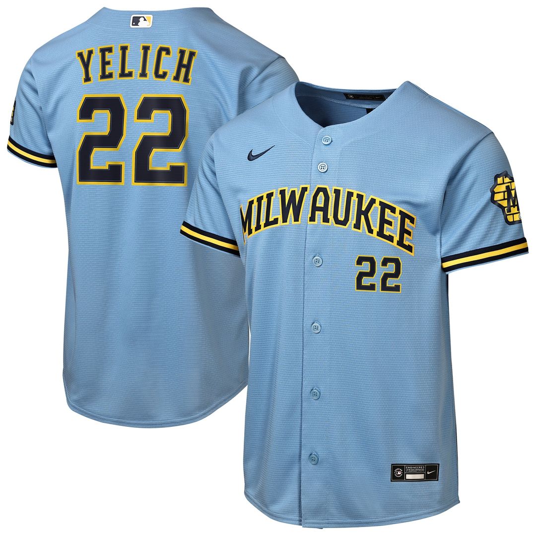 Milwaukee Brewers Christian Yelich Nike Youth Home Stadium Jersey - Cream MLB Team Jersey Baseball Fan Apparel