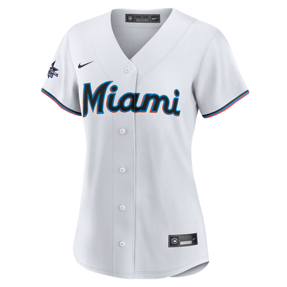 Miami Marlins Nike Women's Replica Team Jersey - White MLB Team Jersey Baseball Fan Apparel