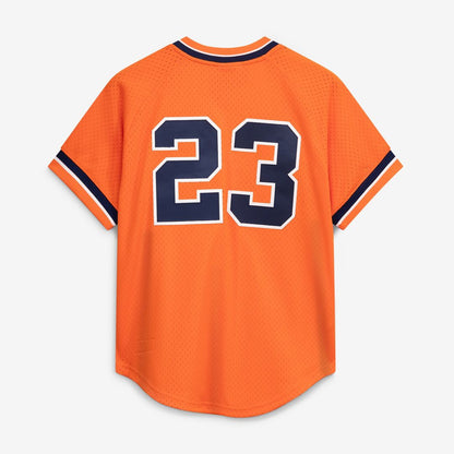 Detroit Tigers Kirk Gibson Mitchell & Ness Cooperstown Mesh Batting Practice Button - Up Jersey - Orange MLB Team Jersey Baseball Fan Apparel