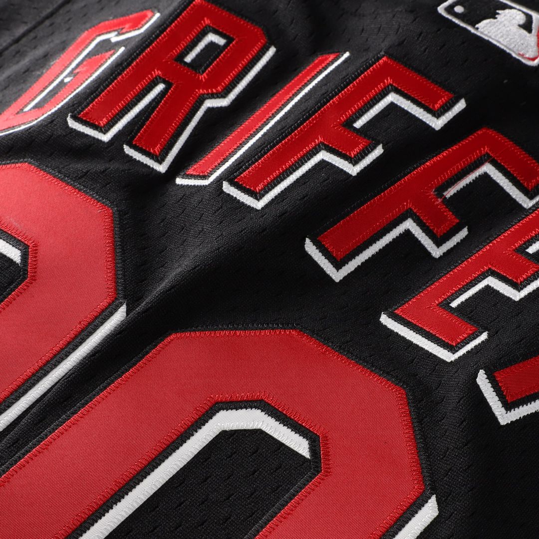 Cincinnati Reds Ken Griffey Jr. Mitchell & Ness Cooperstown Mesh Batting Practice Button - Up Jersey - Black MLB Team Jersey Baseball Fan Apparel
