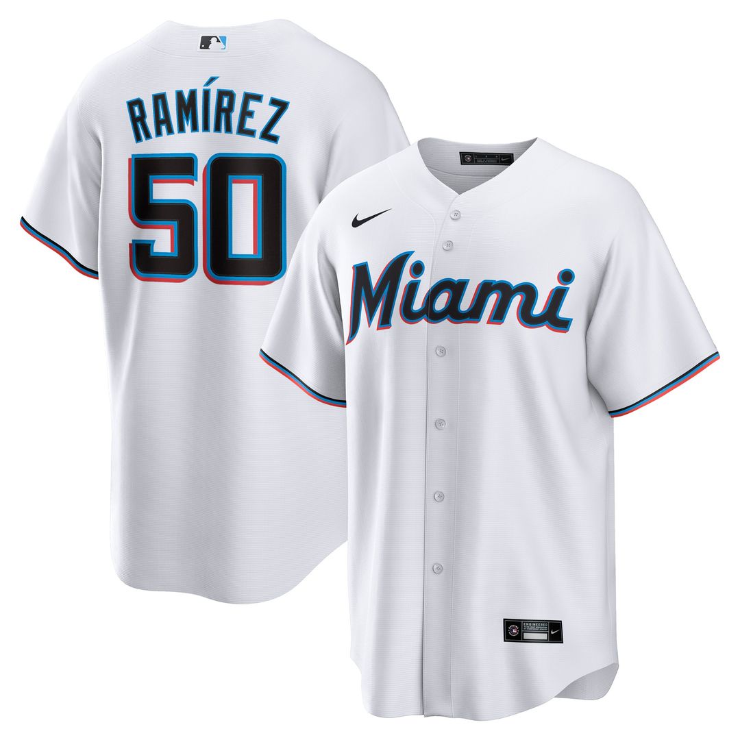 Miami Marlins Agustín Ramírez Nike Home Replica Jersey - White MLB Team Jersey Baseball Fan Apparel