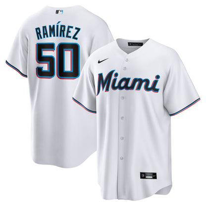 Miami Marlins Agustín Ramírez Nike Home Replica Jersey - White MLB Team Jersey Baseball Fan Apparel