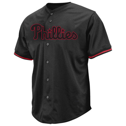 Philadelphia Phillies Bryce Harper Profile Big & Tall Pop Fashion Jersey - Black MLB Team Jersey Baseball Fan Apparel