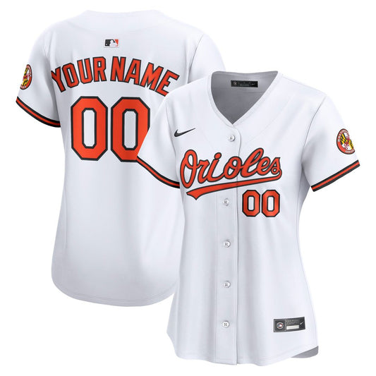 Baltimore Orioles Nike Women's Home Limited Custom Jersey - White MLB Team Jersey Baseball Fan Apparel