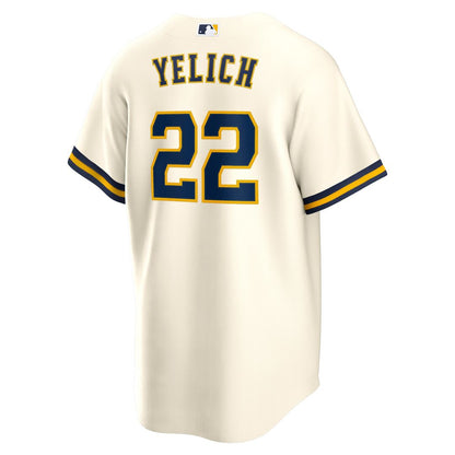 Milwaukee Brewers Christian Yelich Nike Home Replica Player Jersey - Cream MLB Team Jersey Baseball Fan Apparel