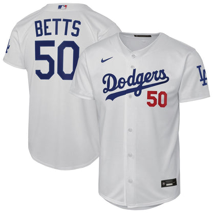 Los Angeles Dodgers Mookie Betts Nike Youth Home Stadium Jersey - White MLB Team Jersey Baseball Fan Apparel