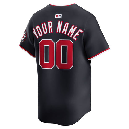 Washington Nationals Nike Alternate Limited Custom Jersey - Navy MLB Team Jersey Baseball Fan Apparel