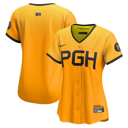 Pittsburgh Pirates Nike Women's City Connect Limited Jersey - Gold MLB Team Jersey Baseball Fan Apparel