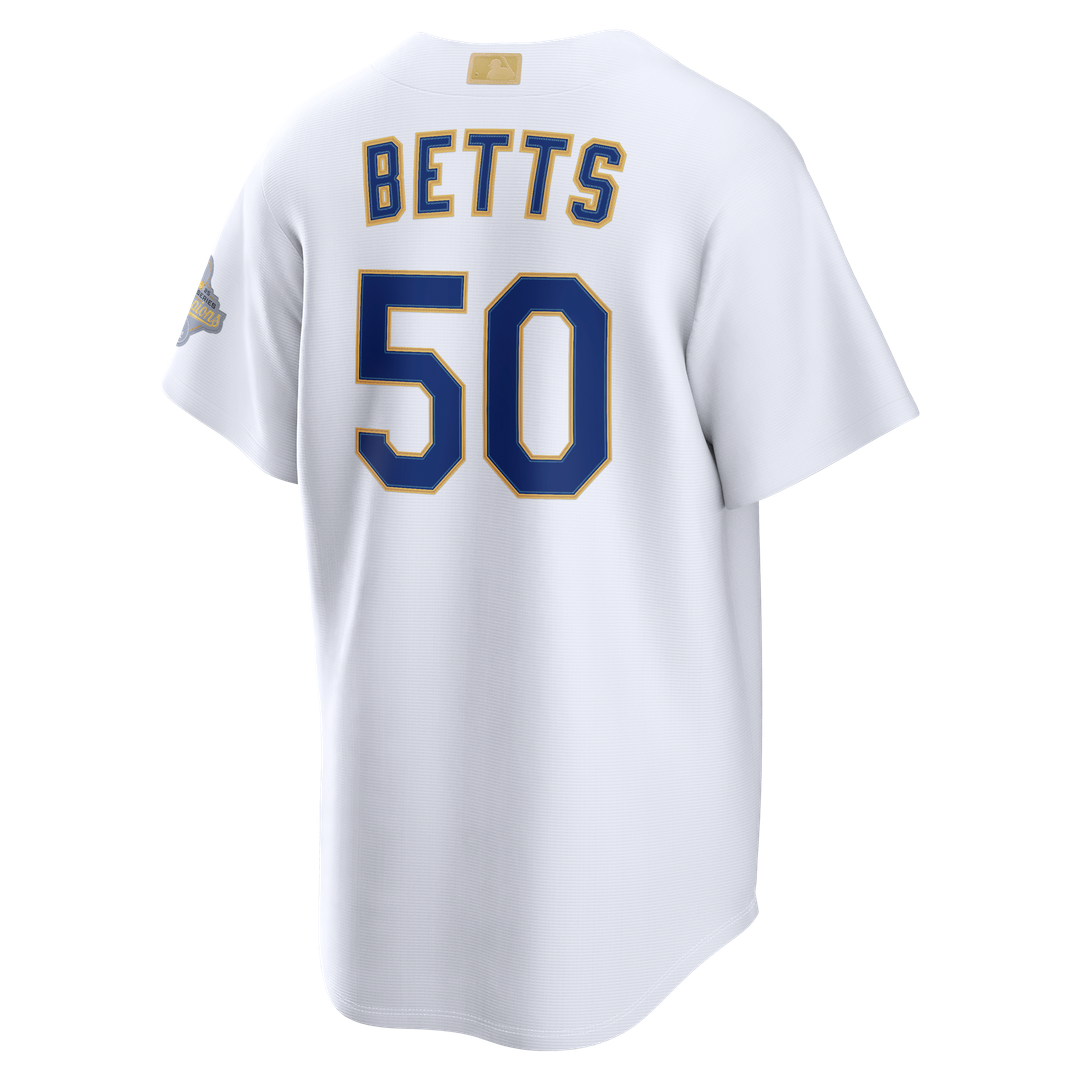 Los Angeles Dodgers Mookie Betts Nike 2026 Gold Collection Stadium Jersey - White MLB Team Jersey Baseball Fan Apparel