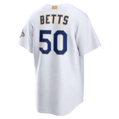 Los Angeles Dodgers Mookie Betts Nike 2026 Gold Collection Stadium Jersey - White MLB Team Jersey Baseball Fan Apparel