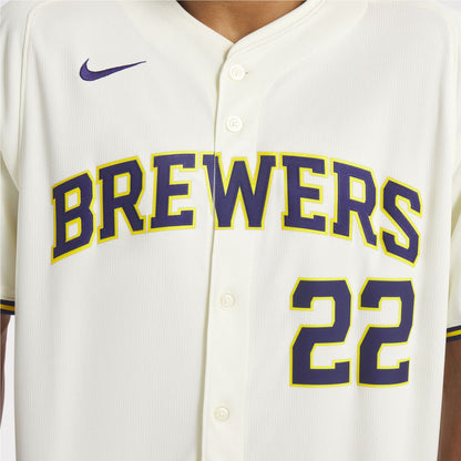 Milwaukee Brewers Christian Yelich Nike Home Limited Player Jersey - Cream MLB Team Jersey Baseball Fan Apparel