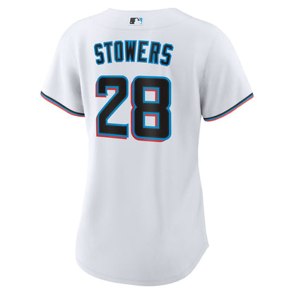 Miami Marlins Kyle Stowers Nike Women's Home Replica Jersey - White MLB Team Jersey Baseball Fan Apparel