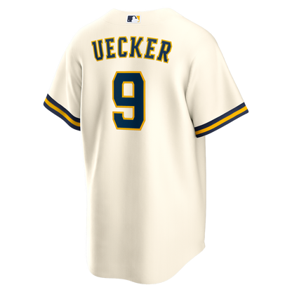 Milwaukee Brewers Bob Uecker Nike Home Retired Player Replica Jersey - Cream MLB Team Jersey Baseball Fan Apparel