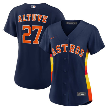 Houston Astros Jose Altuve Nike Women's Alternate Replica Player Jersey - Navy MLB Team Jersey Baseball Fan Apparel