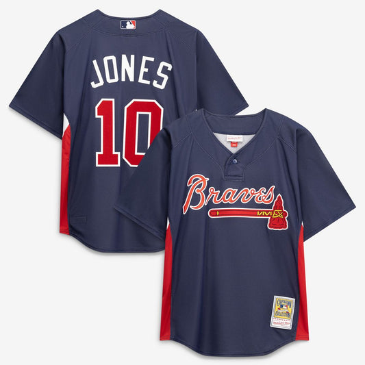 Atlanta Braves Chipper Jones Mitchell & Ness Authentic Batting Practice Jersey - Navy MLB Team Jersey Baseball Fan Apparel