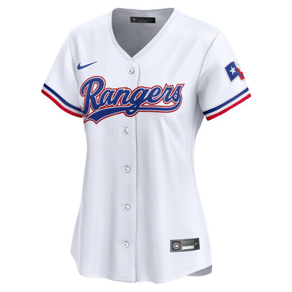Texas Rangers Jacob deGrom Nike Women's Home Limited Player Jersey - White MLB Team Jersey Baseball Fan Apparel