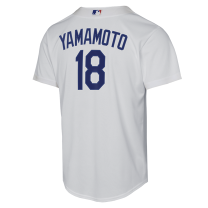 Los Angeles Dodgers Yoshinobu Yamamoto Nike Youth Home Baseline Jersey - White MLB Team Jersey Baseball Fan Apparel