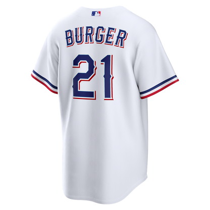 Texas Rangers Jake Burger Nike Home Replica Jersey - White MLB Team Jersey Baseball Fan Apparel