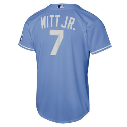 Kansas City Royals Bobby Witt Jr. Nike Youth Alternate Stadium Jersey - Light Blue MLB Team Jersey Baseball Fan Apparel