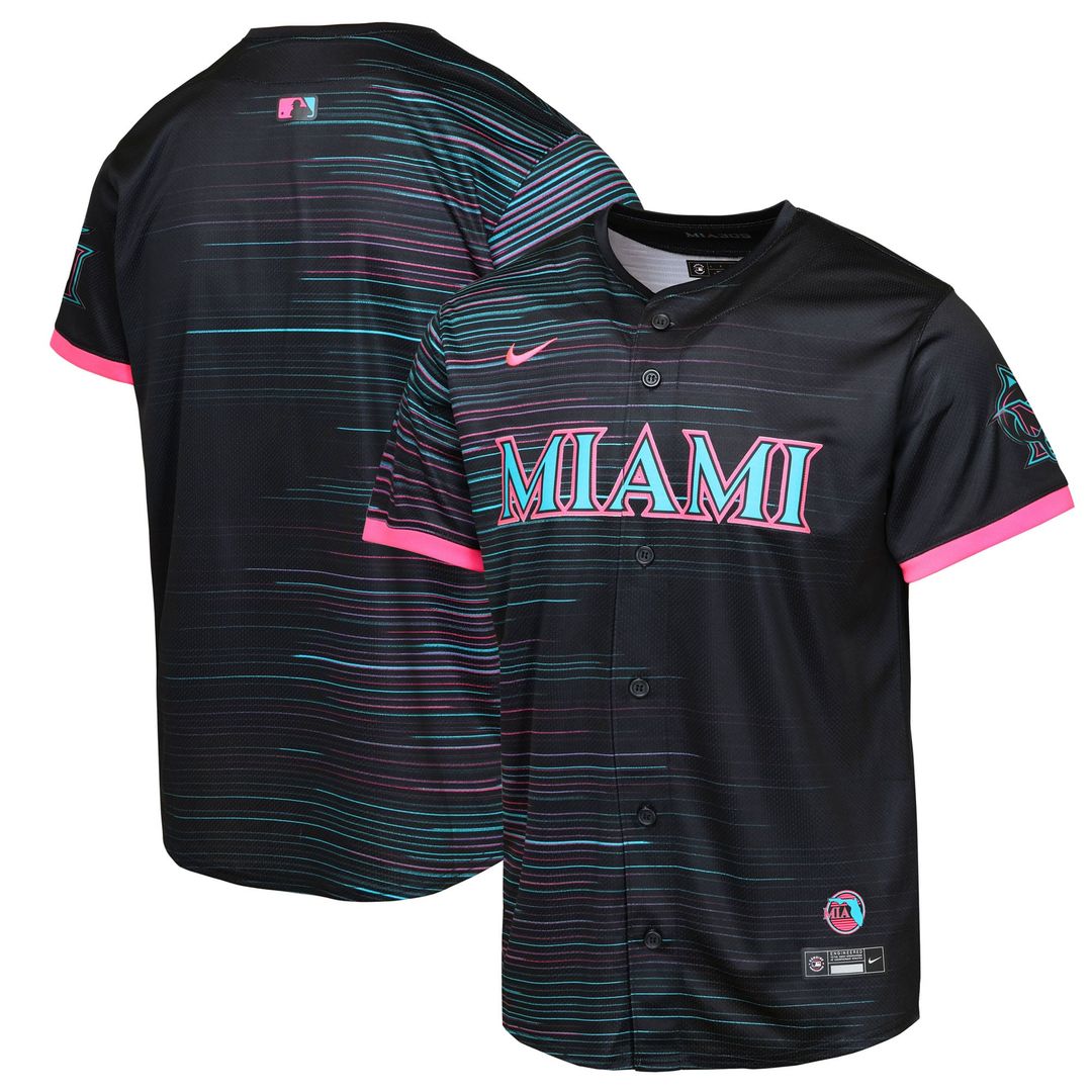 Miami Marlins Youth 2025 City Connect Limited Jersey - Black MLB Team Jersey Baseball Fan Apparel