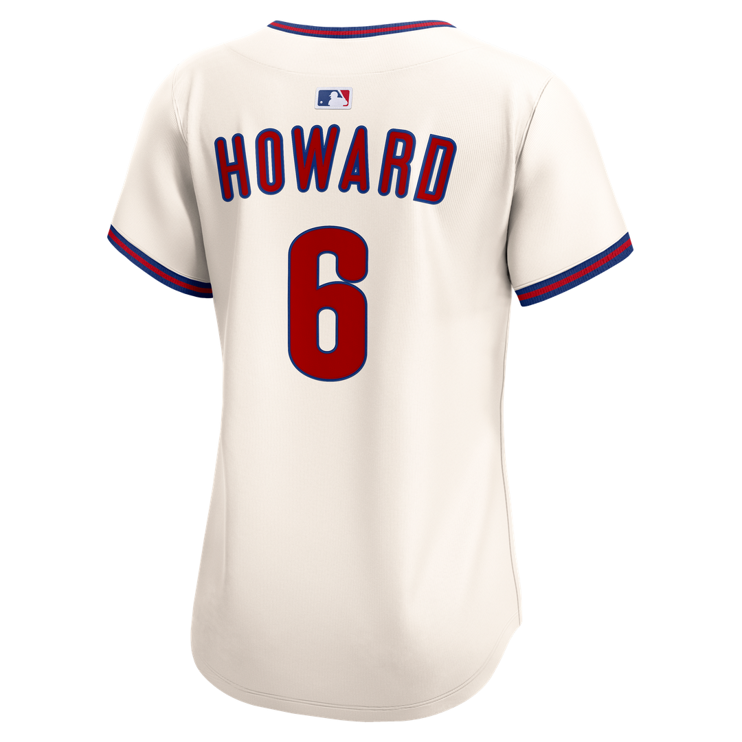 Philadelphia Phillies Ryan Howard Nike Women's Alternate 2 Limited Jersey - Cream MLB Team Jersey Baseball Fan Apparel