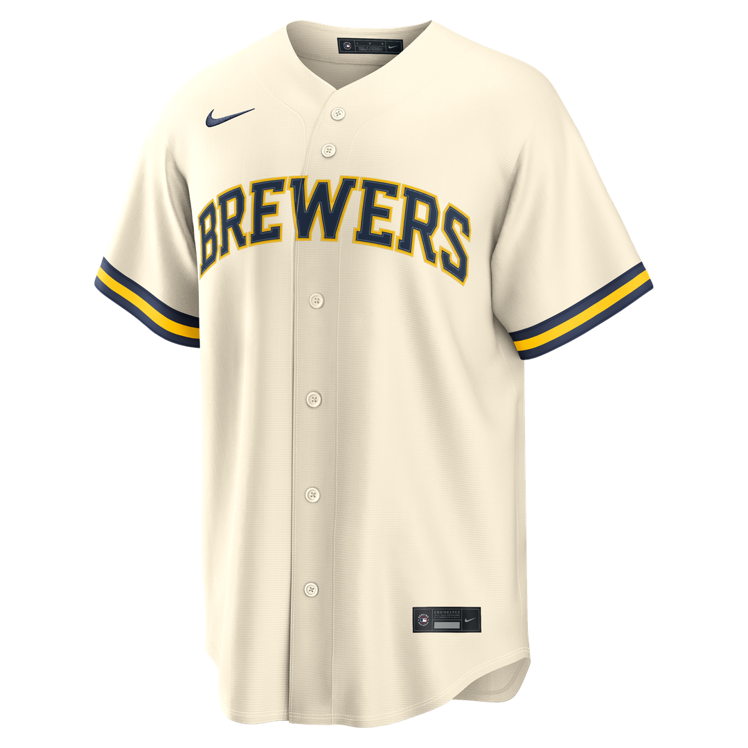 Milwaukee Brewers Nike Home Replica Custom Jersey - Cream MLB Team Jersey Baseball Fan Apparel