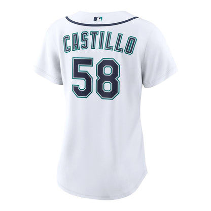 Seattle Mariners Luis Castillo Nike Women's Home Replica Jersey - White MLB Team Jersey Baseball Fan Apparel