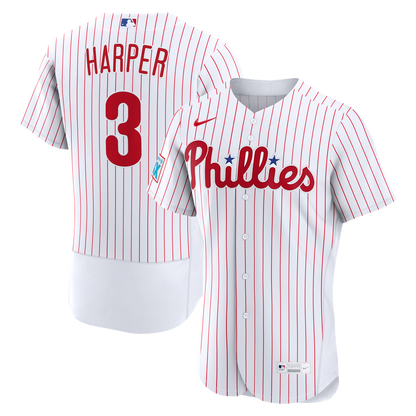 Philadelphia Phillies Bryce Harper Nike Alternate Authentic Sponsor Patch Jersey - Cream MLB Team Jersey Baseball Fan Apparel