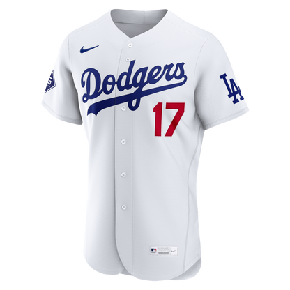 Los Angeles Dodgers Shohei Ohtani Nike Home Authentic Sponsor Patch Jersey - White MLB Team Jersey Baseball Fan Apparel