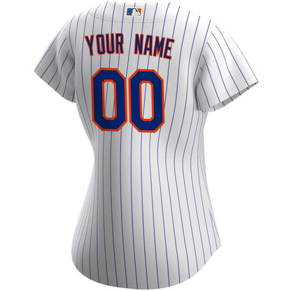 New York Mets Nike Women's Home Replica Custom Jersey - White MLB Team Jersey Baseball Fan Apparel
