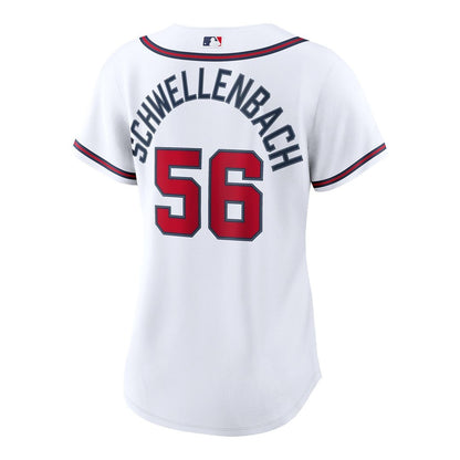 Atlanta Braves Spencer Schwellenbach Nike Women's Home Replica Jersey - White MLB Team Jersey Baseball Fan Apparel